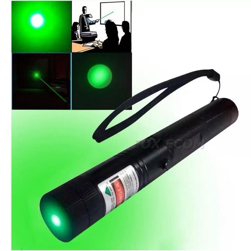 Caneta Laser Laser Pointer Verde com Bateria Recarregável com Chave de Segurança Laser 303