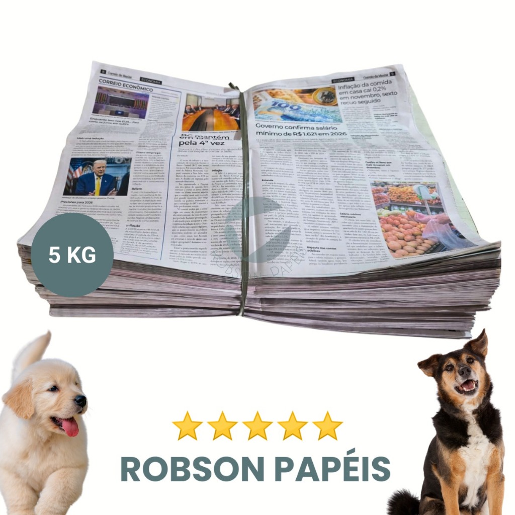 Jornal  Para Pet Limpo 5kg 400 Folhas Multi Uso em Oferta na Shopee