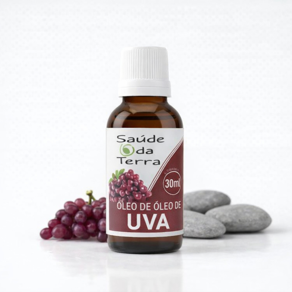 Óleo de Semente de Uva 30ml Hidratação Rejuvenescimento e Brilho Natural