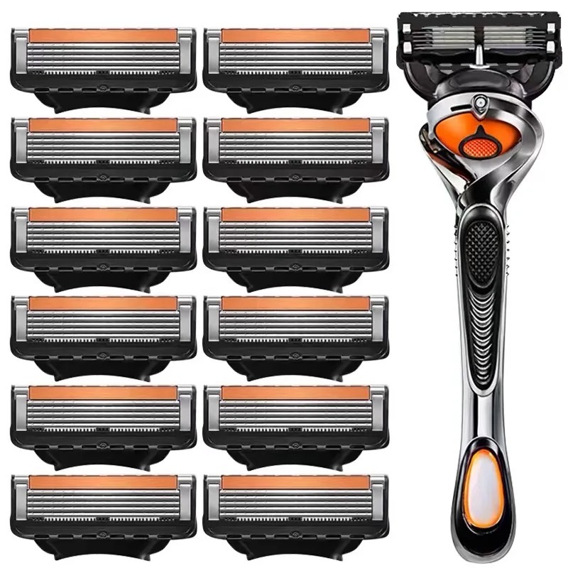 Barbeador Manual Masculino /Lâmina Manual  De 5 Camadas Limpeza Facial /Adequado Para Lâminas De Barbear Fusion 5