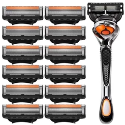 Barbeador Manual Masculino /Lâmina Manual De 5 Camadas Limpeza Facial /Adequado Para Lâminas De Barbear Fusion 5