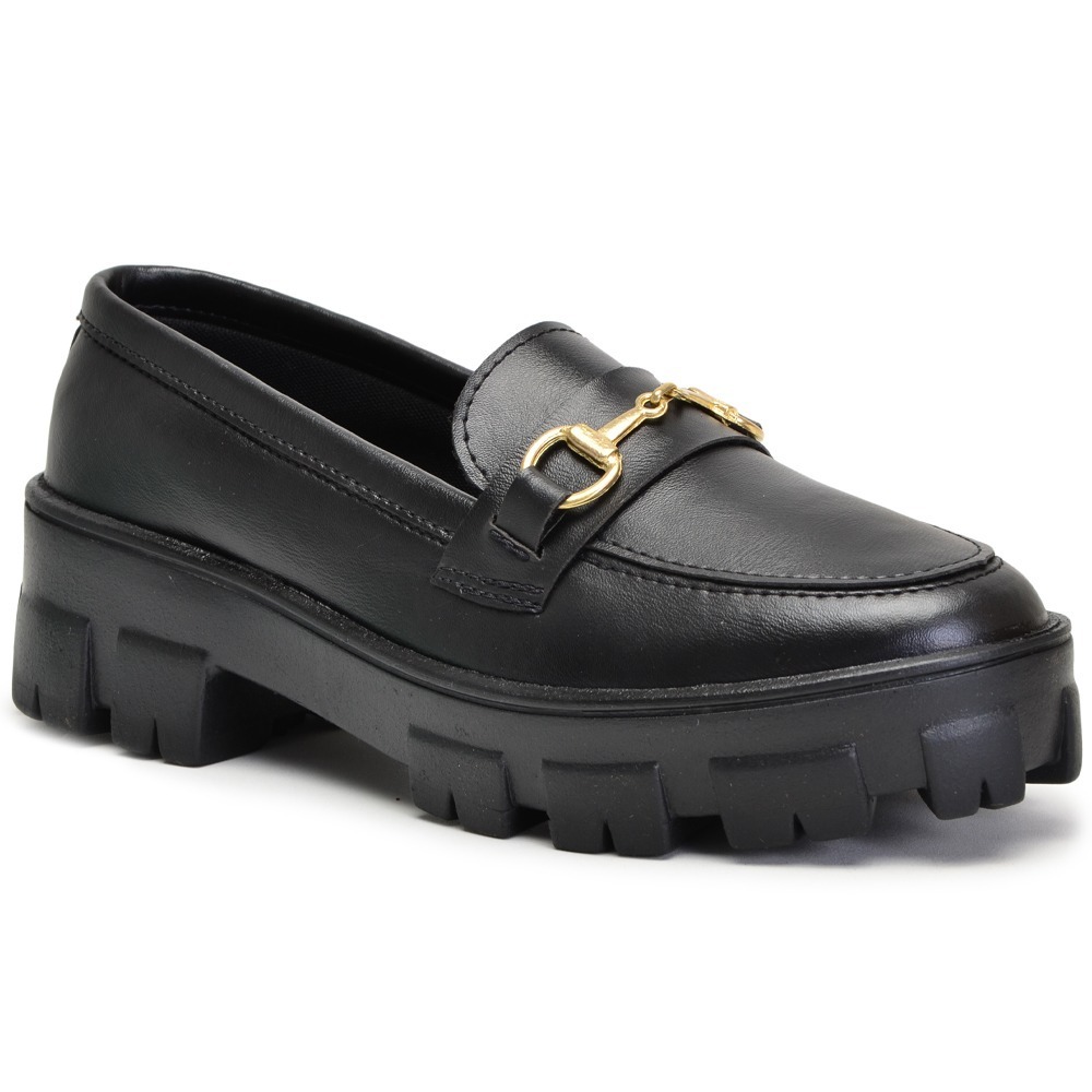 Mocassim Feminino Palmilha Confortavel Preto Bridão