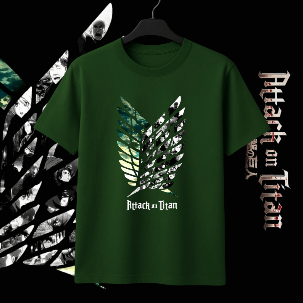 Camiseta Unissex Algodão Anime Attack On Titan Personagem Unissex Estampado
