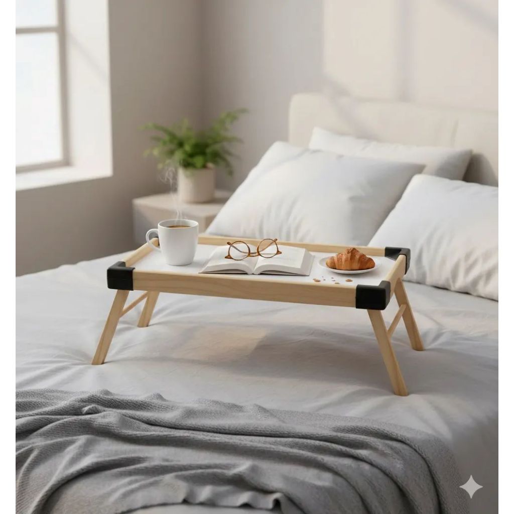 Bandeja Mesa De Cafe Com Pezinhos Dobrável Para Café Da Manhã na Cama e Sofá
