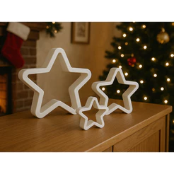 kit 3 estrelas decorativa. lindas para todos ambientes.