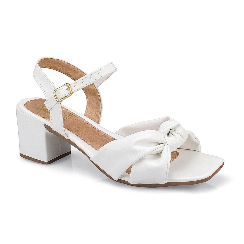 Sandalia Lóris Feminina de Tiras Cruzada em Nó Saltinho Medio Festa Confort 102 em Oferta na Shopee