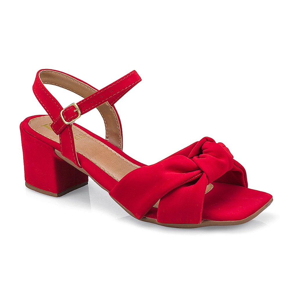 Sandalia Lóris Feminina de Tiras Cruzada em Nó Saltinho Medio Festa Confort 102 em Oferta na Shopee