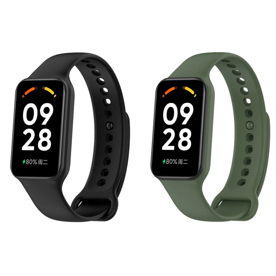 Kit 2 Pulseira de Silicone Para Mi Band 8 Active