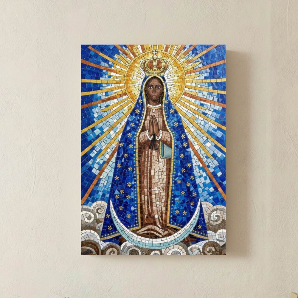 Quadro decorativo Nossa Senhora Aparecida mosaico