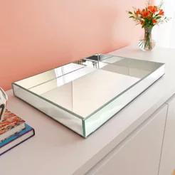 Bandeja Espelhada De Mesa Para Sala Jantar 30x20 Promoção - Casa Domo