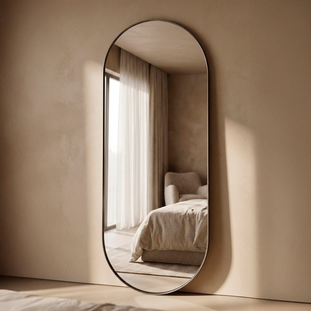 Espelho Corpo Inteiro Retrô Industrial Aço 150x60 Mod Pílula em Oferta na Shopee