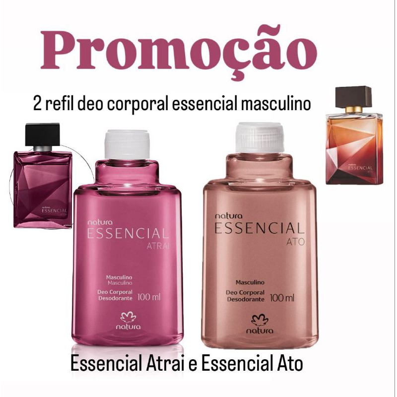 Refil Desodorante corporal Natura masculino kit com 02/ 03 - 100ml cada