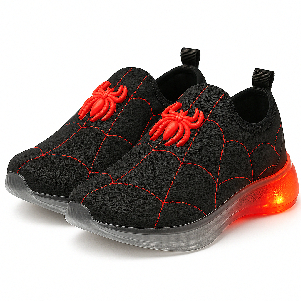 Tenis Infanitl Calce Facil Menino Led Aranha em Oferta na Shopee