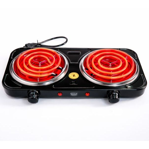 Imagem Fogão Cooktop Fogareiro Elétrico 2 Bocas 2500W - Portátil 110V e 220V