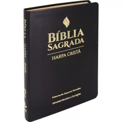Bíblia Sagrada - ARC - Letra Grande - Harpa Cristã - Capa Luxo Preta