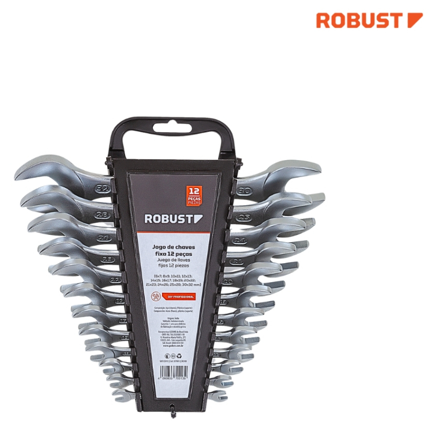 Jogo de Chave Fixa ROBUST 8 Peças 6x7 a 20x22 – S05125008