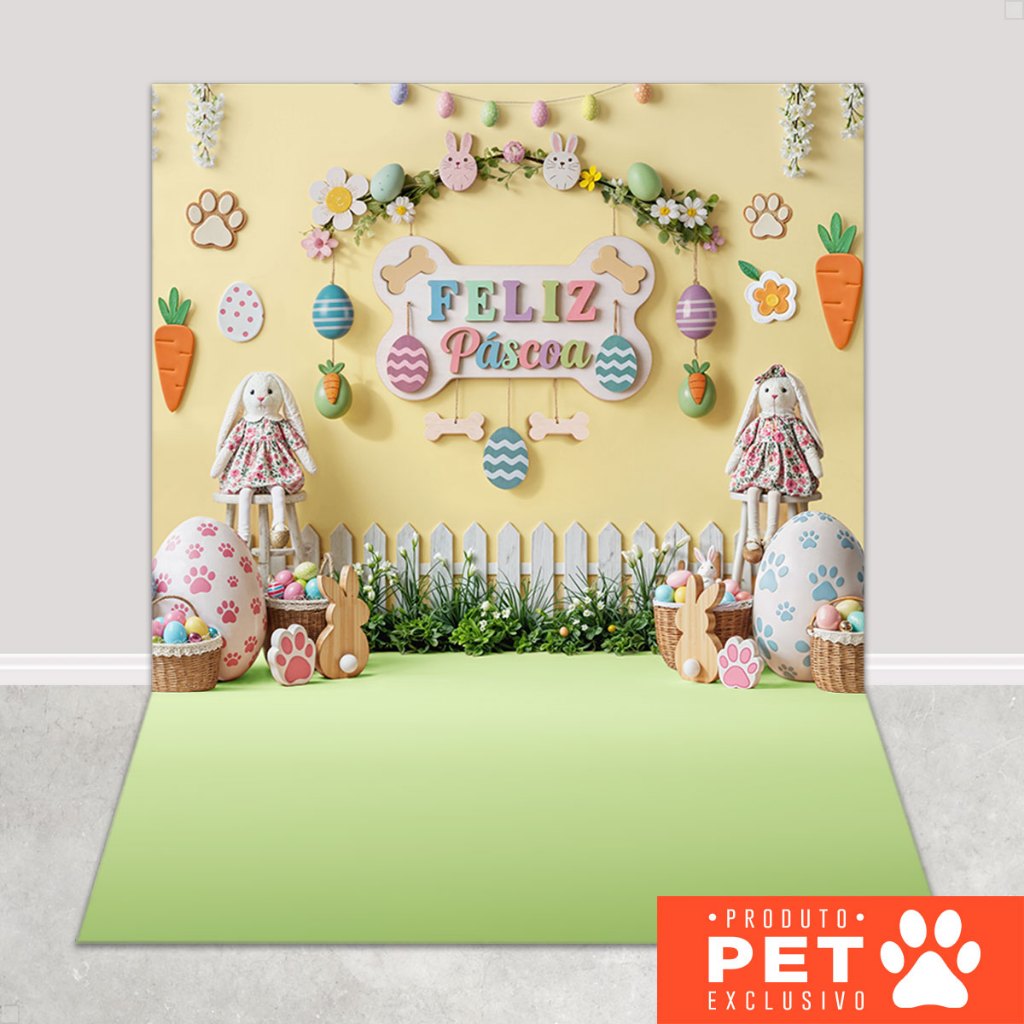 Fundo Fotográfico Pet Painel Páscoa Candy Sublimado Cenário Em Tecido 1,20x1,70m