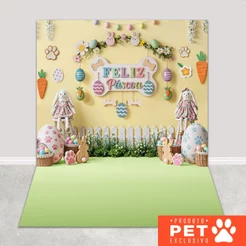 Fundo Fotográfico Pet Painel Páscoa Candy Sublimado Cenário Em Tecido 1,20x1,70m