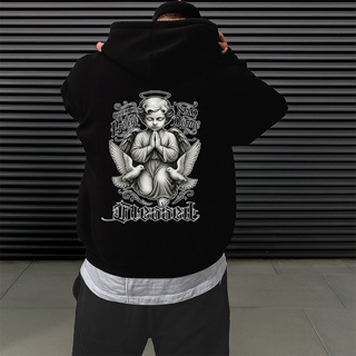 Moletom Canguru Streetwear Urbans Anjo 07 BLESSED Unissex Masculino e Feminino Flanelado Blusa de Frio Estampado em Oferta na Shopee