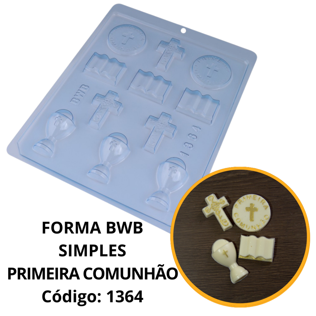 1~10 Forma Simples Primeira Comunhão 1364 (f5) em Acetato BWB Para Bombom e Doces de Chocolate Páscoa em Oferta na Shopee