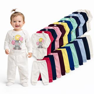 Kit 2 Body Manga Longa Bebê + Calça Algodão Conjunto Infantil Confortável Roupa de Bebê | Fem | REF 2411 em Oferta na Shopee