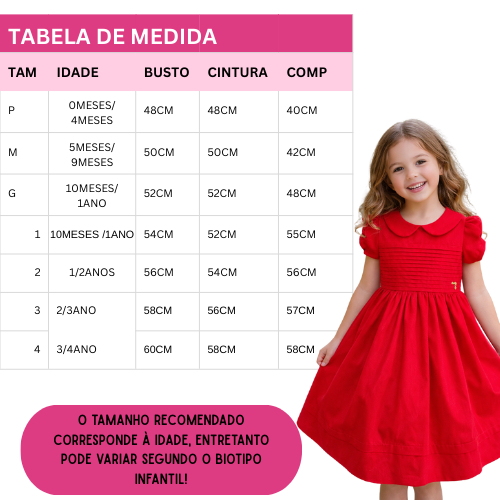 Detalhes do Vestido Fustão Algodão - Batizado, Eventos, Natal e Ano Novo