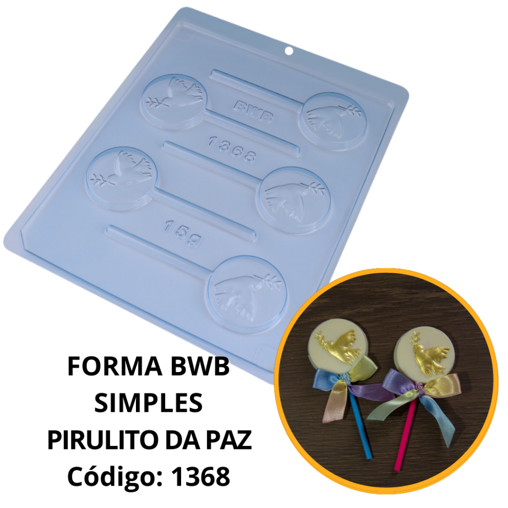1~10 FORMA SIMPLES PIRULITO DA PAZ CÓD.:1368- (D3) EM ACETATO BWB PARA BOMBOM, DOCES DE CHOCOLATE E CONFEITARIA. em Oferta na Shopee