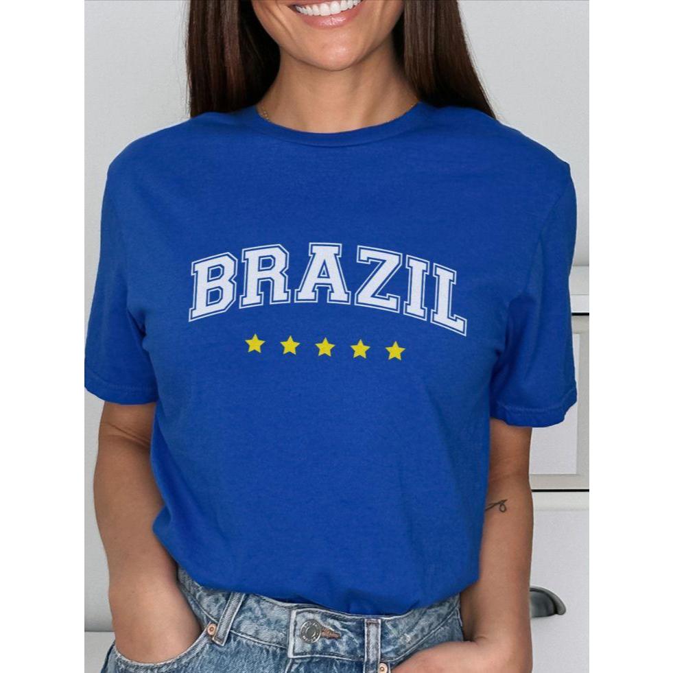 Camiseta Brasil Especial | Ícones do Brasil: Cristo, Futebol e Cultura | T-shirt Casual