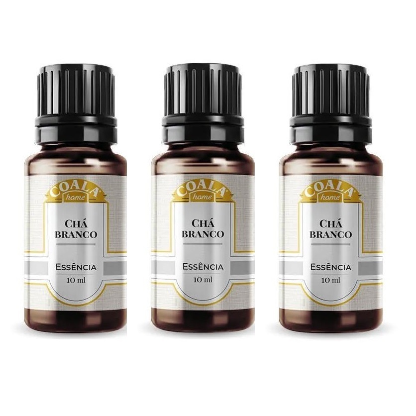 Kit 3 Unidades Coala Essência de Chá Branco 10ml em Oferta na Shopee