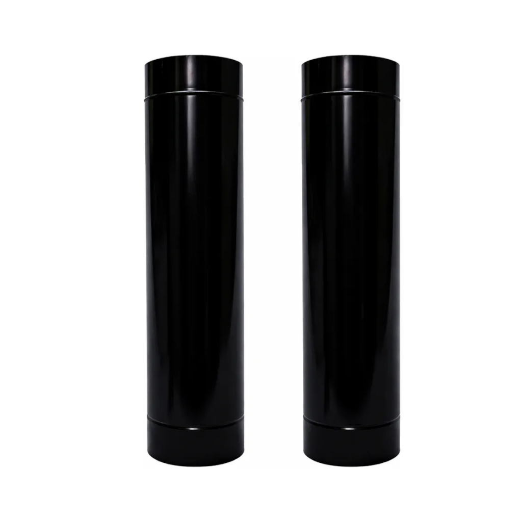 2 Tubos Dutos cano 150mm 15cm x 50cm Preto de Aço Para Chaminé Churrasqueira Forno Lareira