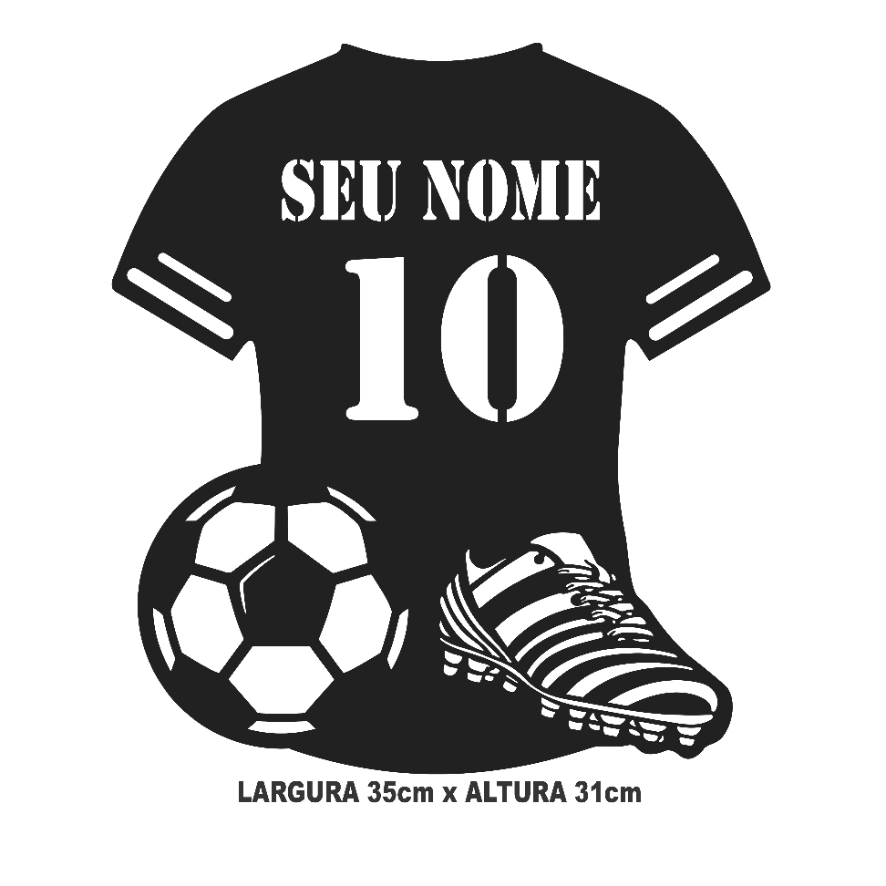 Quadro Futebol Camiseta Jogador & Goleiro Com Nome Personalizado Decorativo MDF