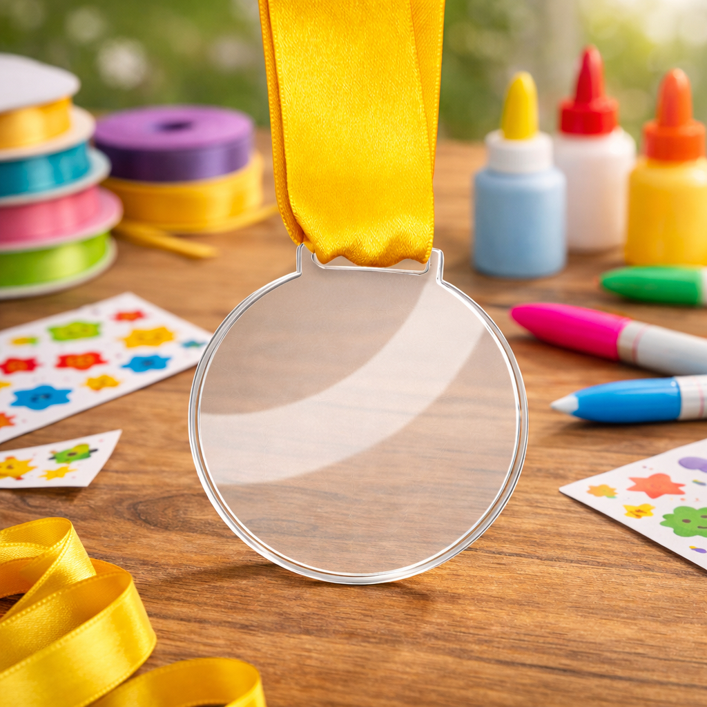 Kit 30 Medalha Acrílico Cristal 2mm Redonda Lisa 5cm Para Todos Esportes em Oferta na Shopee