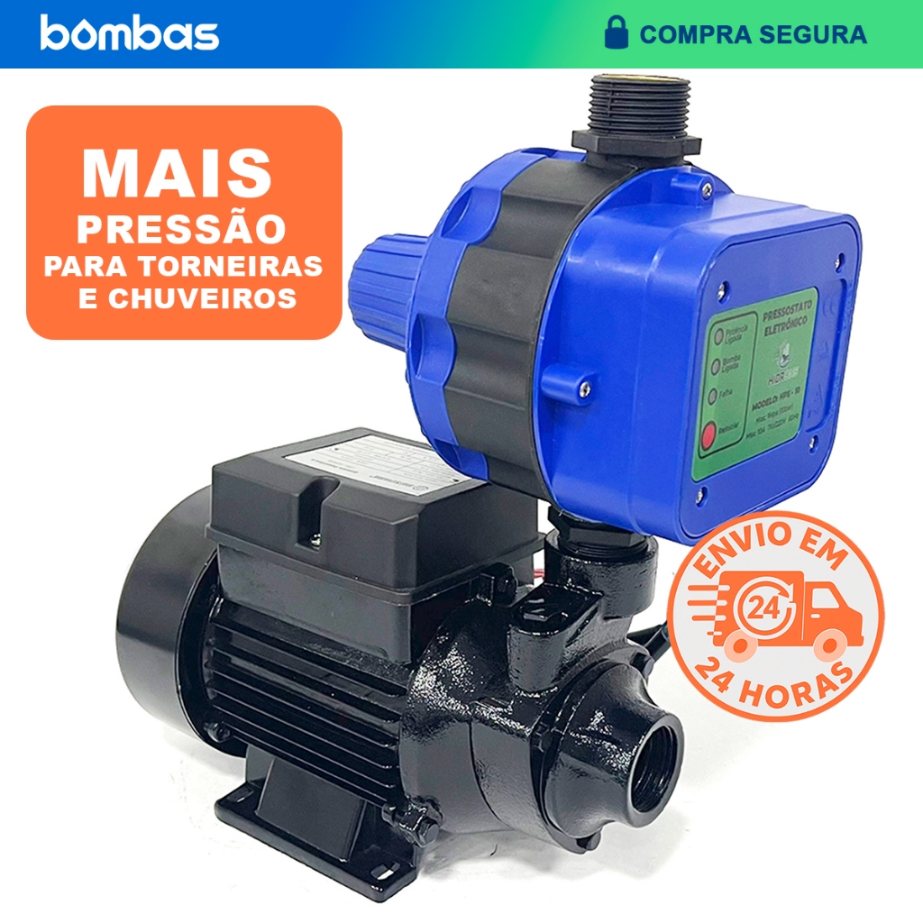 Bomba Periférica Matsuyama com Controlador de Pressão Pressostato 220V para Mais Pressão em Torneira e Chuveiro