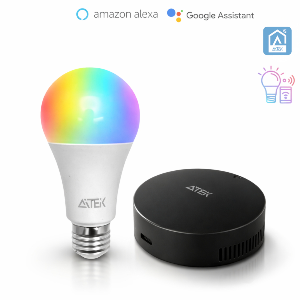 Kit Casa Conectada Alexa Google Controle Universal WiFi lâmpada RGB 15W Bivolt Smart Home