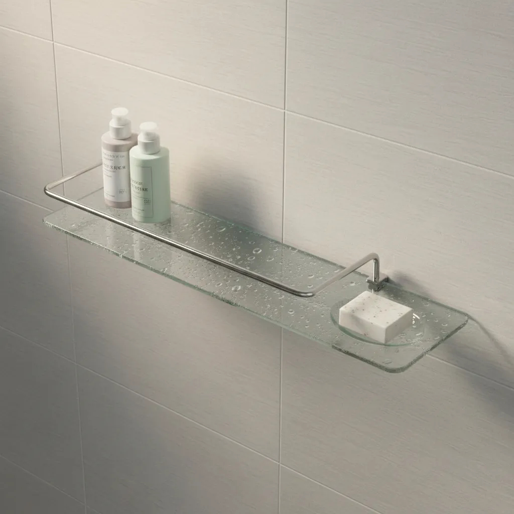 Porta Shampoo Com Saboneteira - Vidro - 50x10 8mm