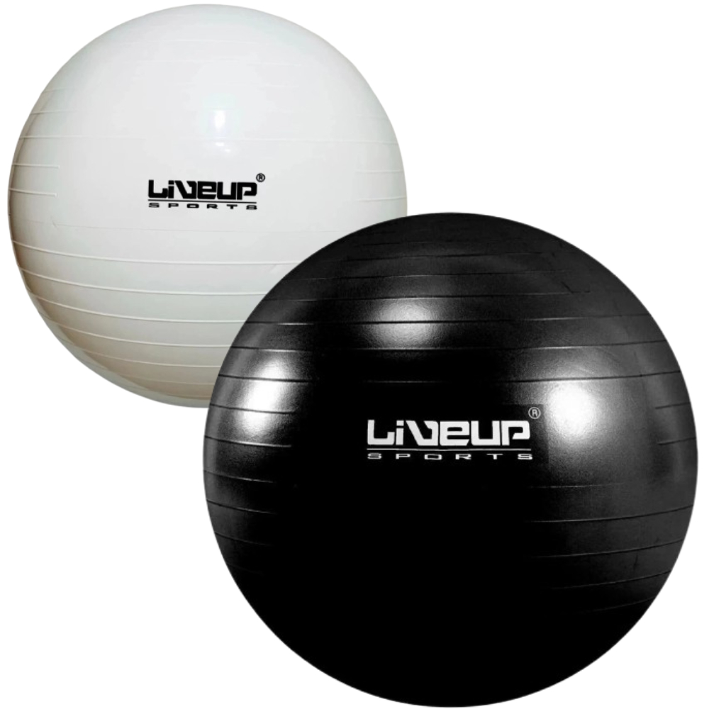 Bola Suíça de Pilates 65cm Branca ou Preta Liveup Sports em Oferta na Shopee