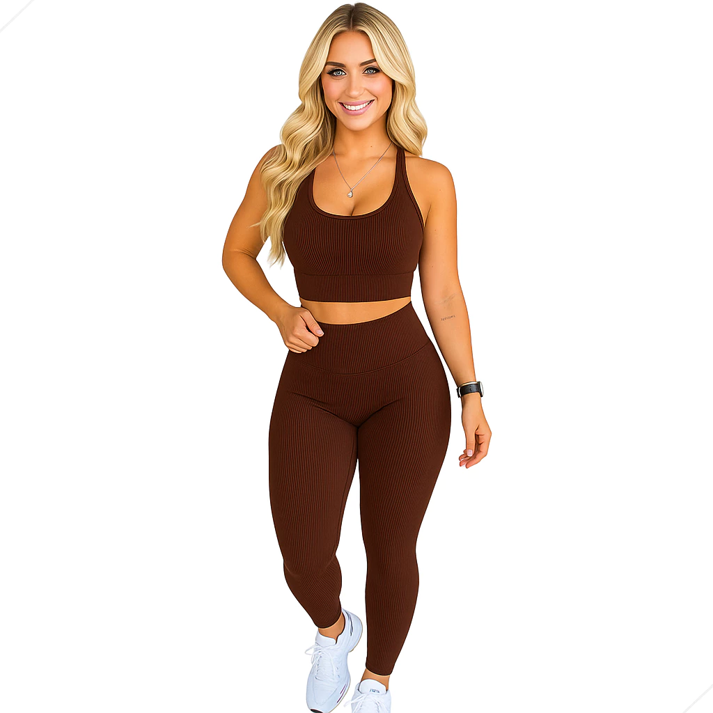 Conjunto De Academia Feminino Fitness Zero Transparência Blackout Johnny Key — imagem 1