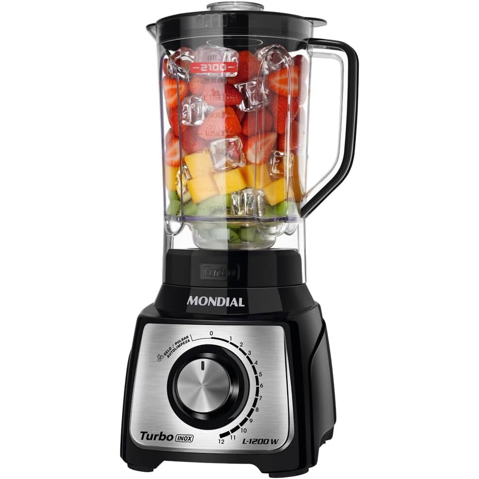 Liquidificador Turbo, Mondial, 1200W - L-1200 BI - 127v