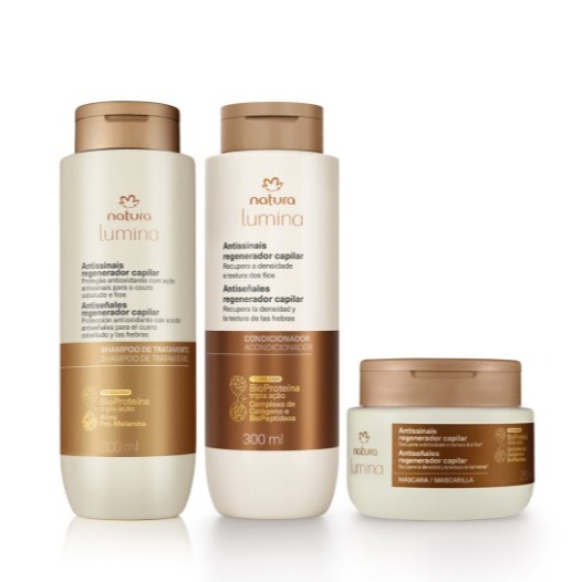 Kit Lumina Antissinais Regenerador Capilar(3 produtos)Complexo de Colageno para Cabelos Linha Natura