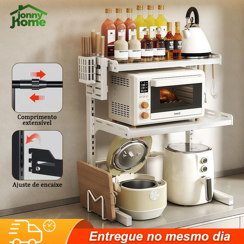 2/3 Rack Suporte Para Microondas Prateleira Organizador de Cozinha organizadores de prateleira