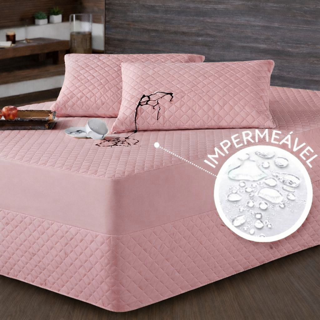 Kit Protetor Colchão Solteiro , Casal , Queen , King Impermeável + Saia Box Matelado em Oferta na Shopee