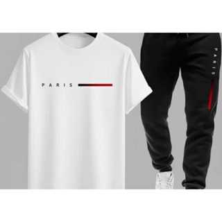 POLAR BEAR Conjunto Camisa Básica + Calça Estampados Paris Degrade em Oferta na Shopee