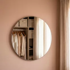 Espelho Lapidado Redondo 60cm com Fita Dupla Face Ideal para Sala, Quarto e Banheiro