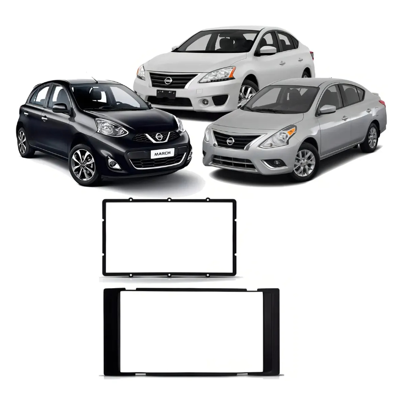 Moldura Painel Dvd 2din Nissan New March Versa 2015 2016 2017 em Oferta na Shopee