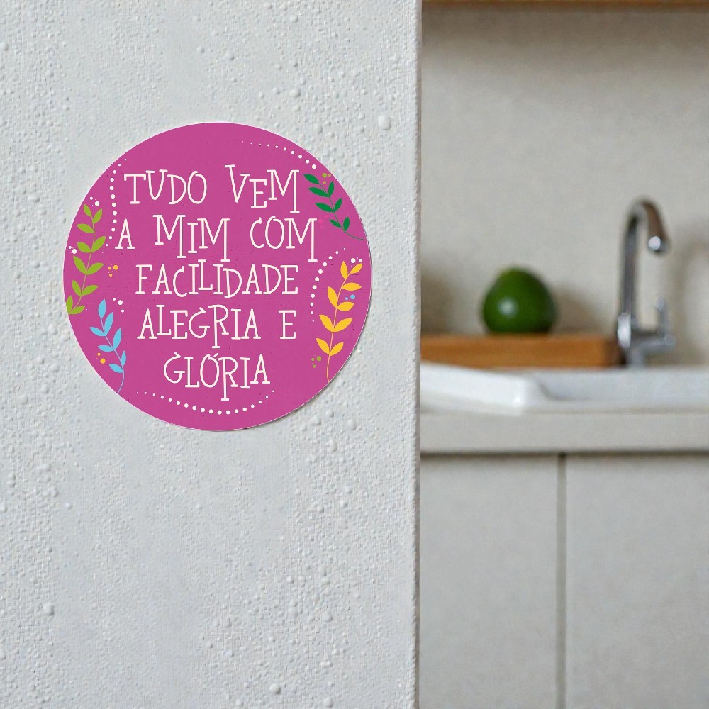 Quadro Decorativo Redondo Em Mdf - Tudo Vem A Mim. - 19,5 x 19,5 Cm em Oferta na Shopee