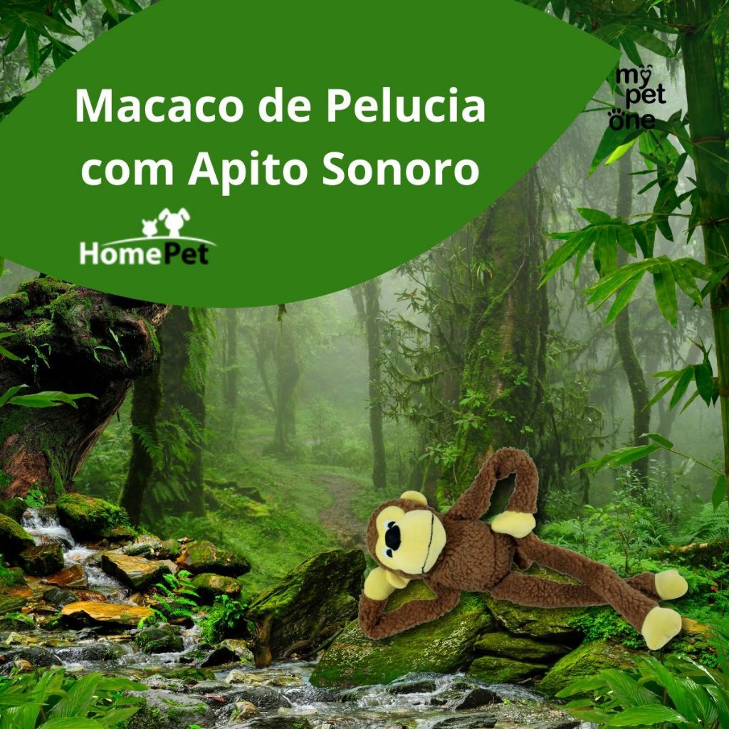 Brinquedo Pelúcia Macaco Apito Sonoro - Tam. Único