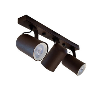 Luminária Teto Trilho 3 Spots Direcionáveis Luxo Marrom