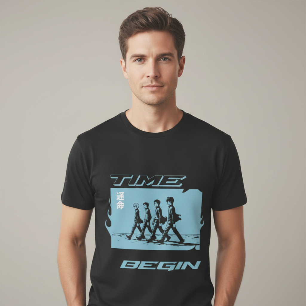 Camiseta “IT'S TIME TO BEGIN” Estilo Casual Moderno Unissex Estampada