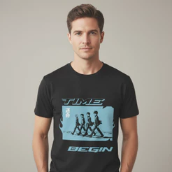 Camiseta “IT'S TIME TO BEGIN” Estilo Casual Moderno Unissex Estampada