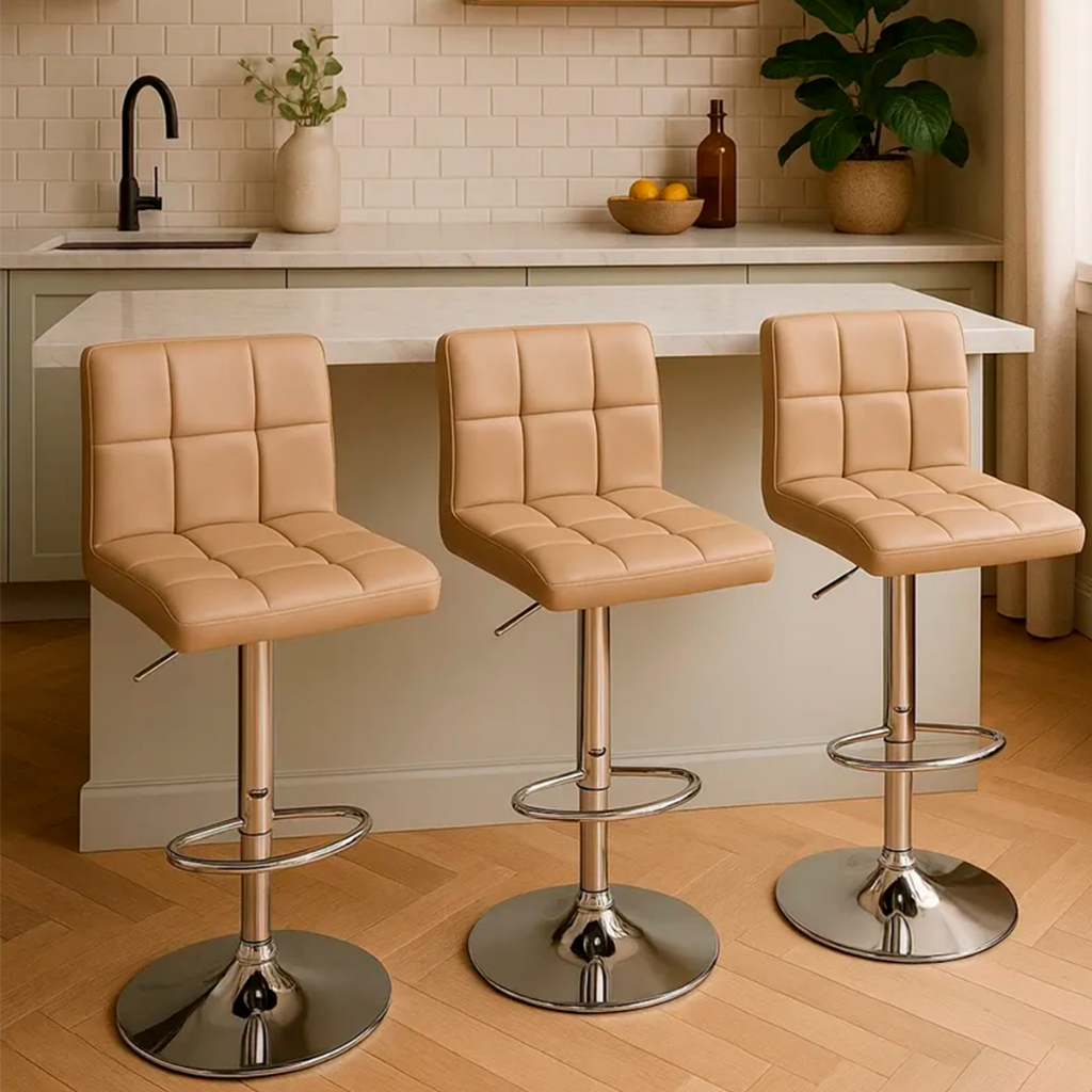 Kit 3 Banquetas Dublin Com Encosto Estofada Gomos Premium em Oferta na Shopee